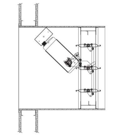 Figure 4. Combination fire/smoke damper installed outside of a rated barrier.