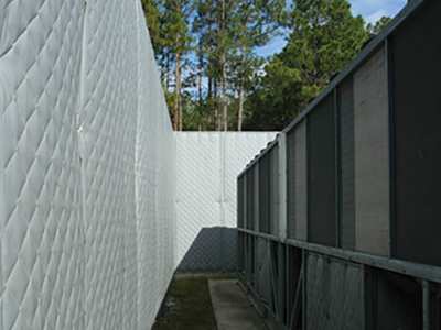 Photo I: Quilted sound absorbers.